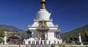 Das Denkmal Chörten in Thimphu in Bhutan